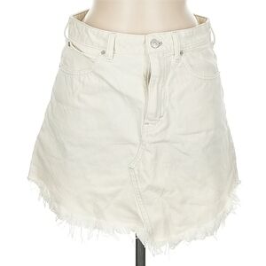 We The Free White Raw Hem Mini Skirt